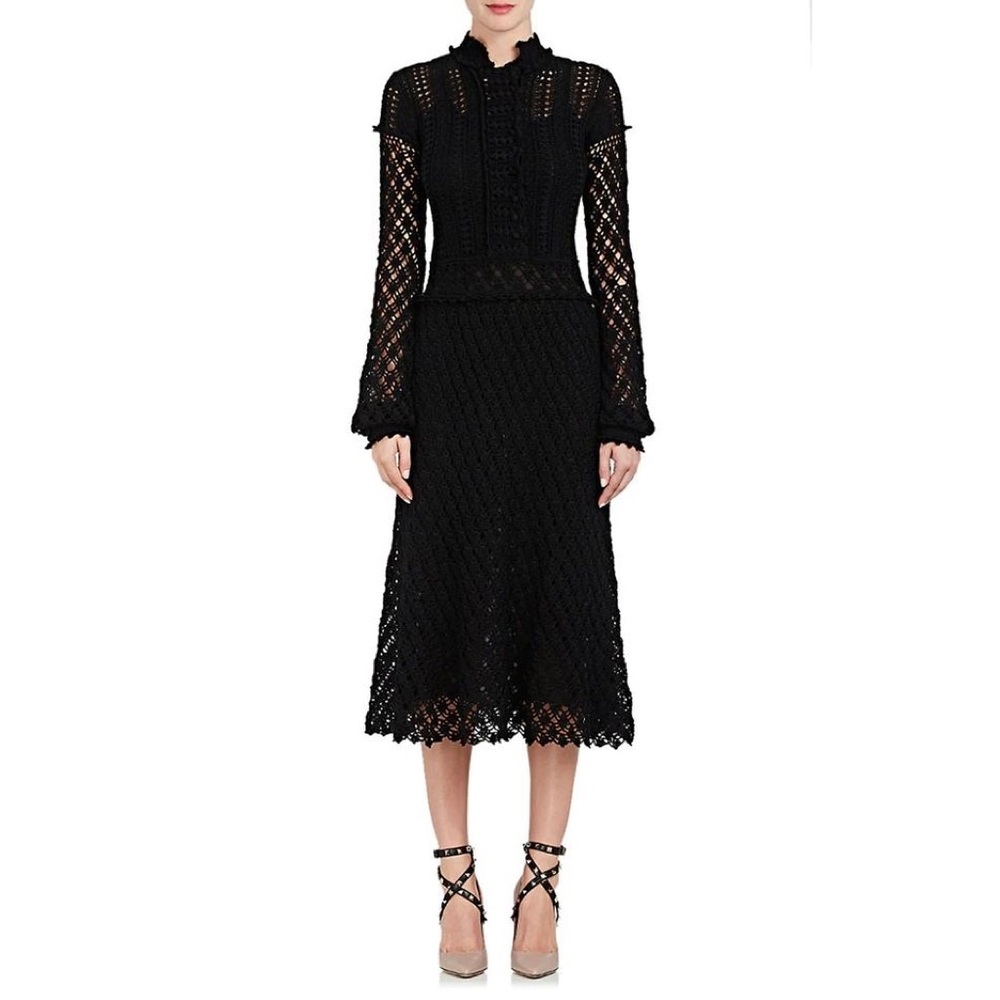 VALENTINO COTTON HAND CROCHET OPEN KNIT DRESS
